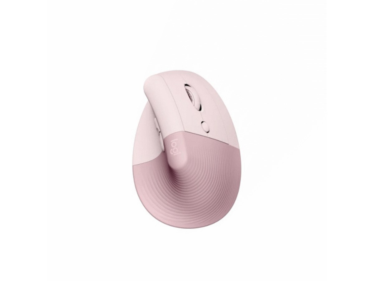 LOGITECH Lift 玫瑰粉人體工學無線垂直滑鼠 910-006484