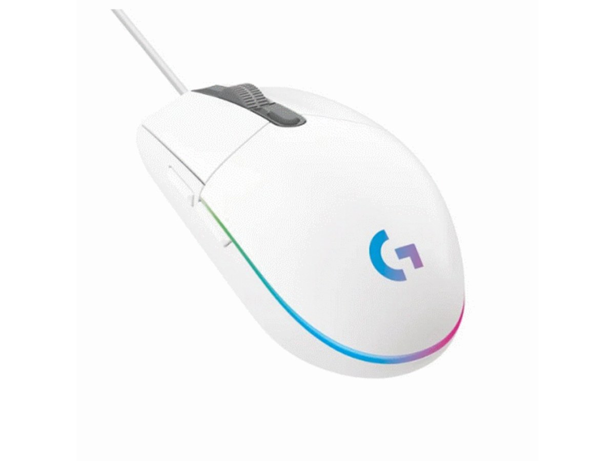 LOGITECH G102 LIGHTSYNC 白色RGB有線電競滑鼠 910-005806