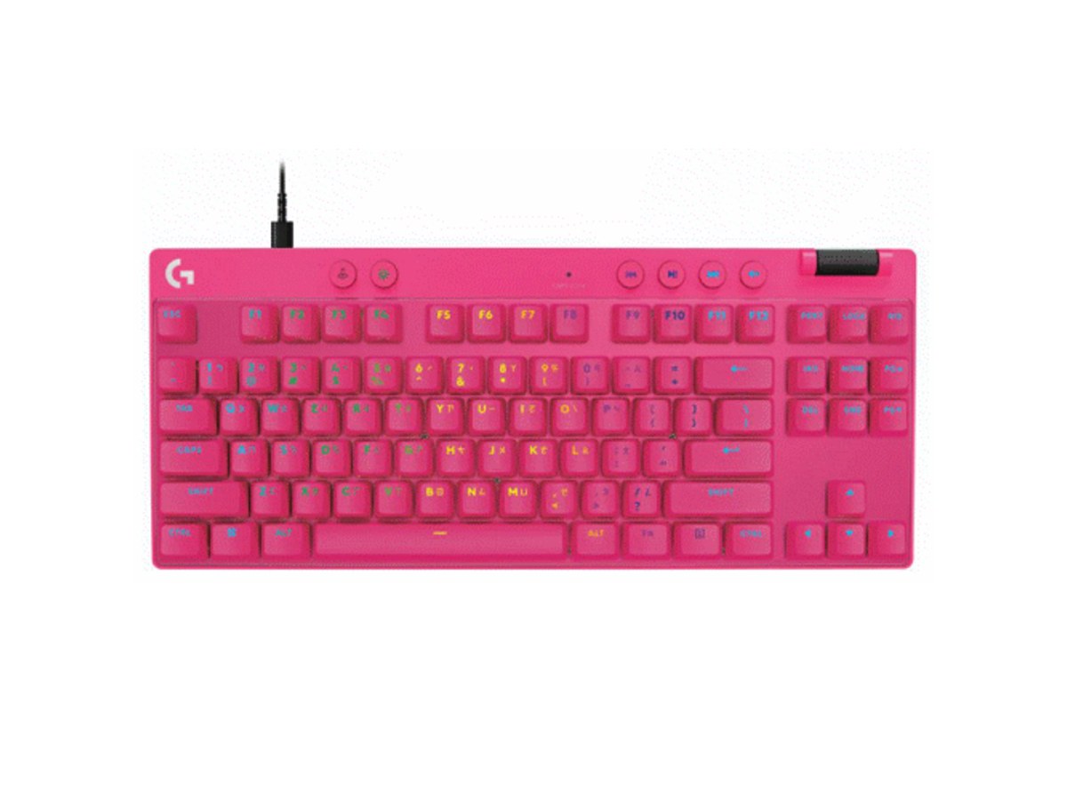 LOGITECH G PRO X TKL RAPID 桃紅色 磁軸電競鍵盤 920-013257