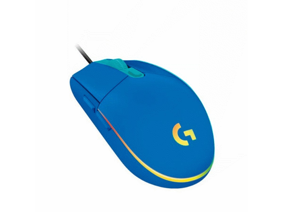 LOGITECH G102 LIGHTSYNC 藍色RGB有線電競滑鼠 910-005807