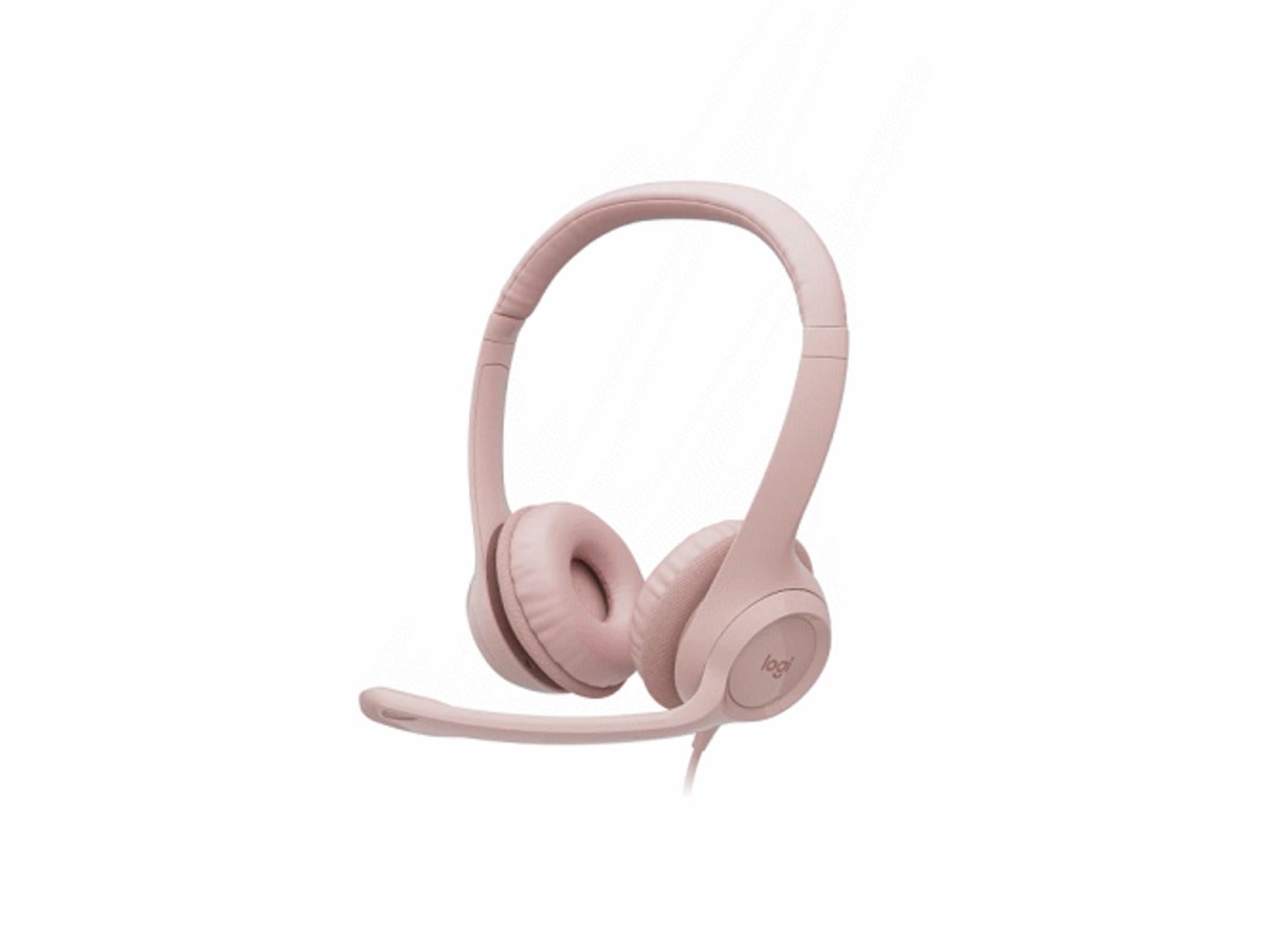 LOGITECH H390 玫瑰粉USB有線耳機麥克風 981-001282
