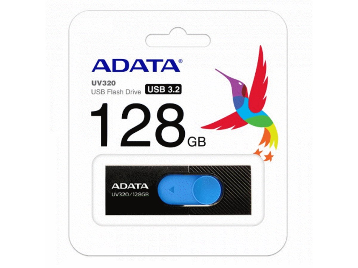 ADATA UV320 128GB USB 3.2 隨身碟 黑藍 AUV320-128G-RBKBL