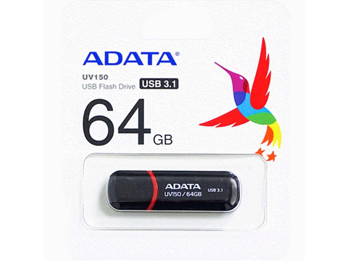 ADATA UV150 64GB USB 3.2 隨身碟 黑色 AUV150-64G-RBK