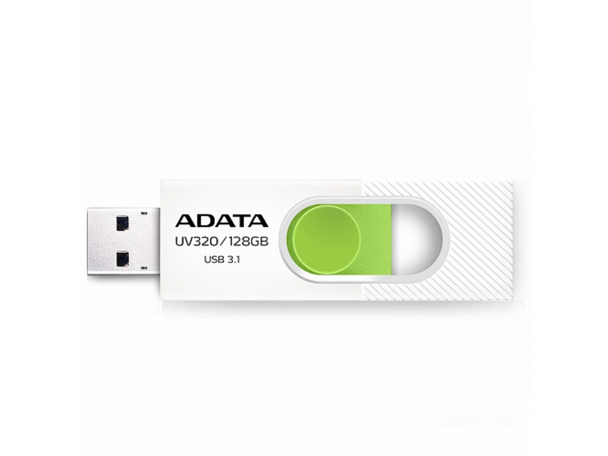 ADATA UV320 128GB USB 3.2 隨身碟 白綠 AUV320-128G-RWHGN