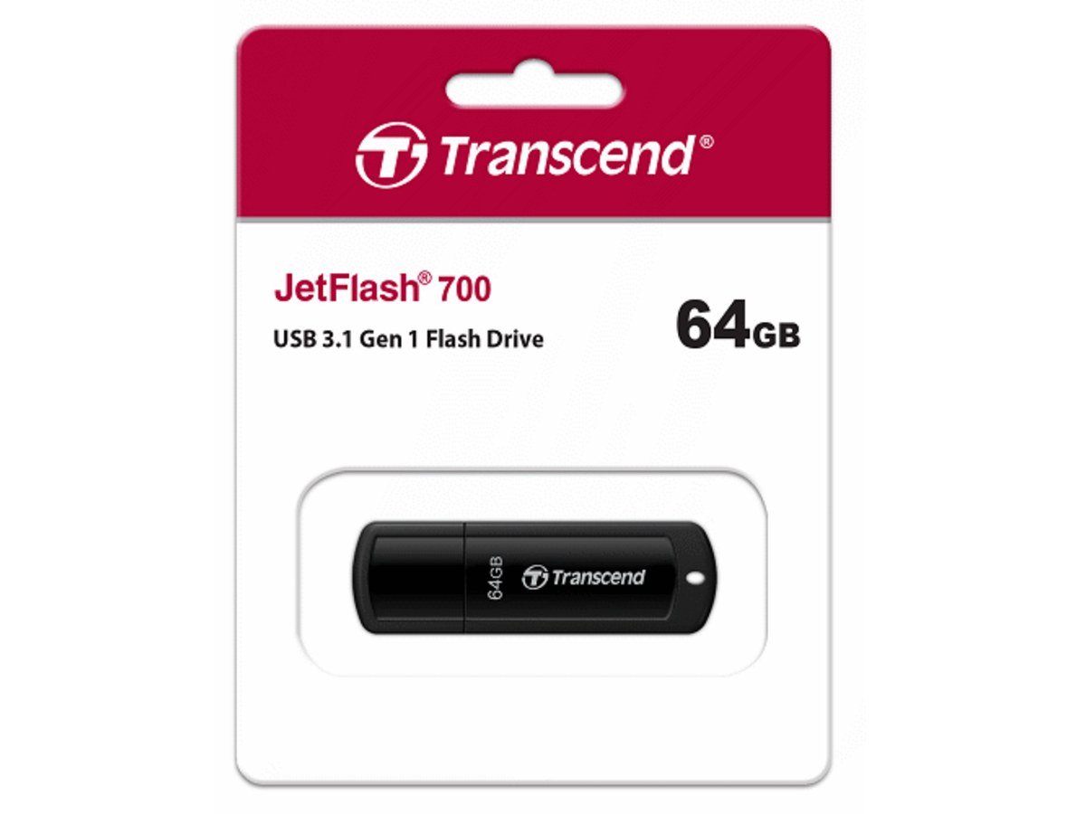 TRANSCEND JetFlash 700 64GB USB 3.1 黑色隨身碟 TS64GJF700
