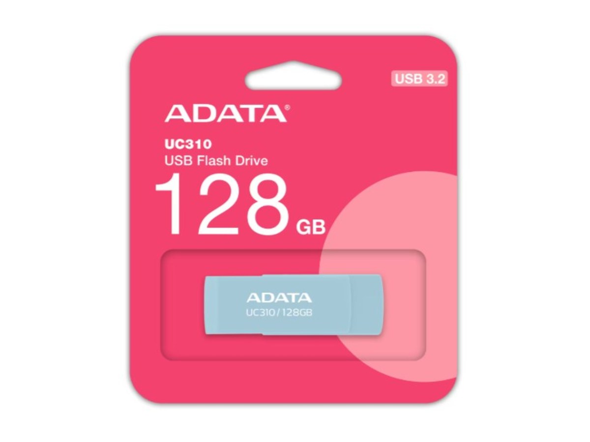 ADATA UC310 128GB USB 3.2 旋轉式隨身碟 粉藍色 UC310-128G-RBU