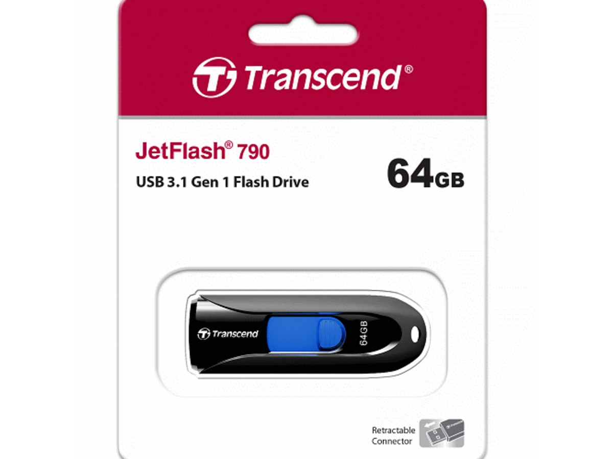 TRANSCEND JetFlash 790 64GB USB 3.1 黑色隨身碟 TS64GJF790K