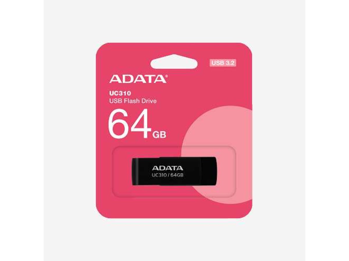 ADATA UC310 64GB USB 3.2 旋轉式隨身碟 黑色 UC310-64G-RBK