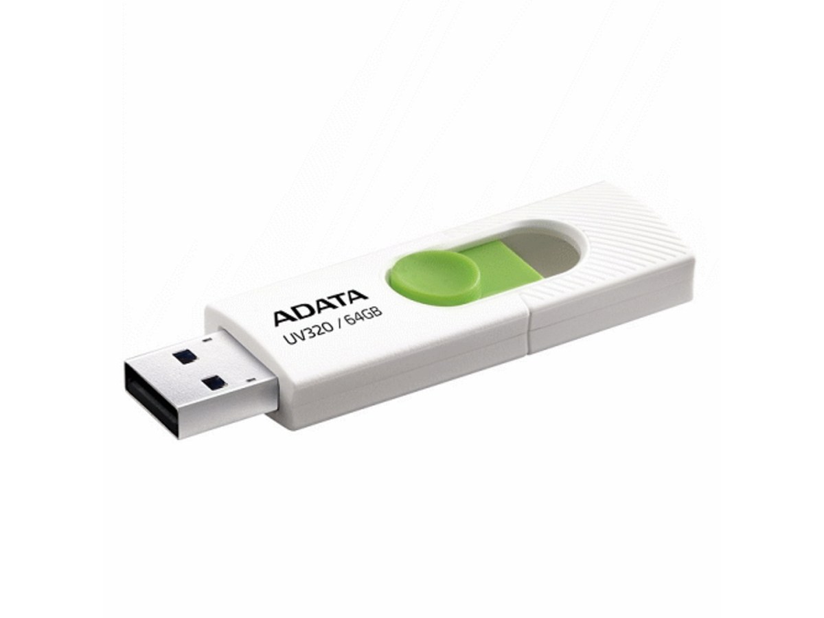 ADATA UV320 64GB USB 3.2 隨身碟 白綠 AUV320-64G-RWHGN