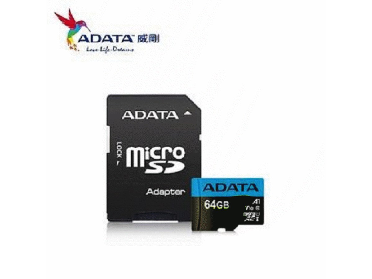 ADATA Premier 64GB microSD UHS-I Class 10 A1 記憶卡 AUSDX64GUICL10A1-RA1