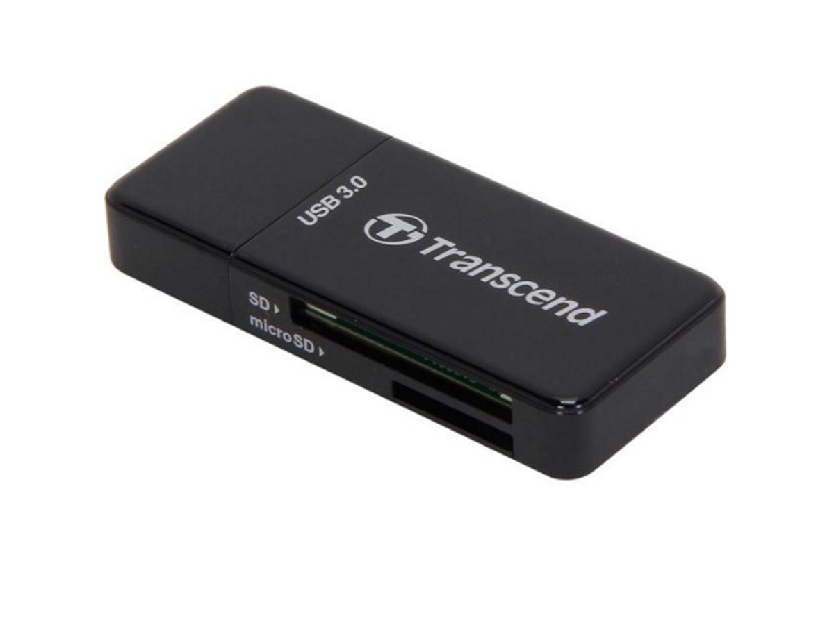 TRANSCEND RDF5 USB 3.0 SD與microSD雙卡讀卡機 黑色 TS-RDF5K