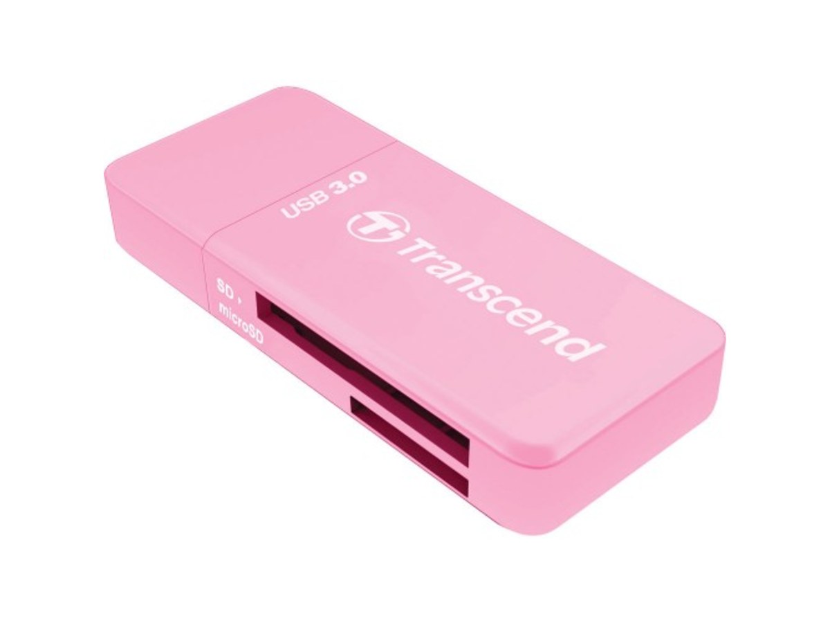 TRANSCEND RDF5 USB 3.0 SD與microSD雙卡讀卡機 粉紅色 TS-RDF5R